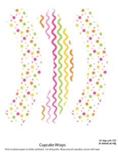 Twotti Fruitti Cupcake Wraps & Backgrounds: Tuitti Fruitti Cupcake Set