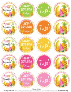 Twotti Fruitti Cupcake Toppers: Tuitti Fruitti Cupcake Set