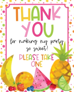 Twotti Fruitti Favor Table Sign: Twotti Fruitti Favor Tag