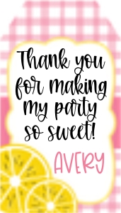 Lemonade Favor Tag: Lemonade Favor Tag
