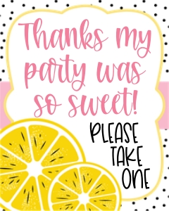 Lemonade Favor Table Sign: Lemonade Favor Tag