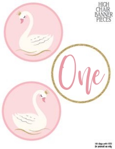 Swan High Chair Banner 2: Swan Party Set