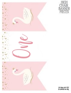 Swan High Chair Banner1: Swan Party Set