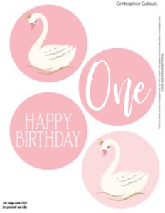 Swan 4" Centerpieces: Swan Party Set