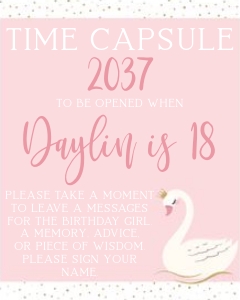 Swan Time Capsule Sign: Swan Party Set