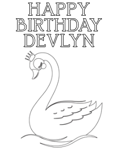 Swan Color Sheet: Swan Party Set