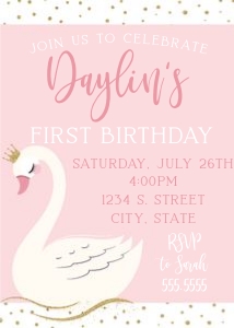 Swan Invitation: Swan Party Set