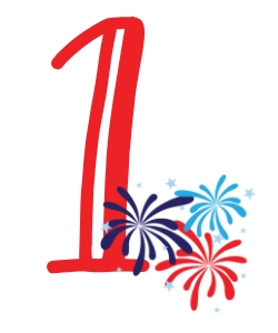 4th of July Birthday Age Toppers: 4th of July Party Set