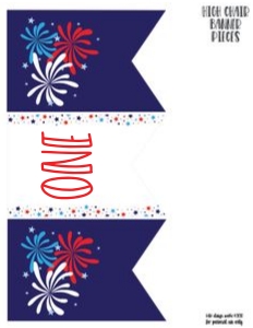 4th of July High Chair Banners: 4th of July Party Set