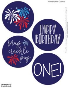 4th of July Birthday 4" centerpieces: 4th of July Party Set