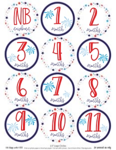 4th of July Birthday Month Circles: 4th of July Party Set