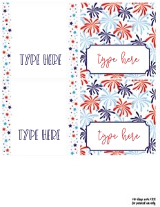 4th of July Food Labels: 4th of July Party Set
