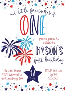 4th of July Birthday Invitation: 4th of July Party Set