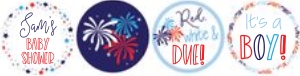 Red White Due 2" Circles: Red White and Due Cupcake Set