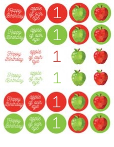 Apple 1.5" Circles: Apple Party Set