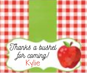 Apple Treat Bag Topper: Apple Party Set