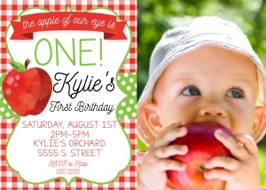 Apple Invitation Photo Version: Apple Party Set