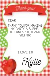 Apple Thank You Fill In: Apple Party Set