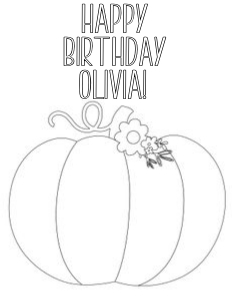 Little Pumpkin Pink Watercolor Color Sheet: Little Pumpkin Birthday Pink Set