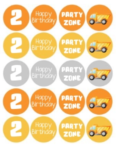Construction 1.5" Circles: Construction Party Set