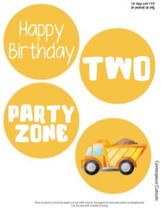 Construction 4" centerpieces: Construction Party Set