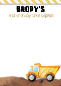 Construction Time Capsule Note: Construction Party Set