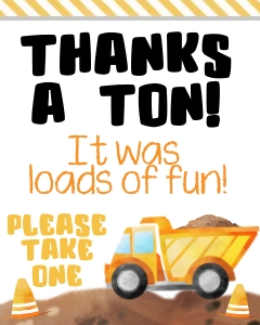 Construction Favor Table Sign: Construction Party Set