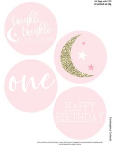 Twinkle Twinkle 4" Centerpieces Birthday: Twinkle Twinkle Birthday Set