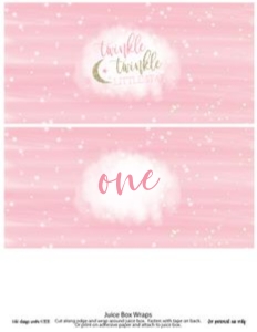 Twinkle Twinkle Juice Wraps Birthday: Twinkle Twinkle Birthday Set