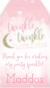 Twinkle Twinkle Favor Tag Birthday: Twinkle Twinkle Birthday Set