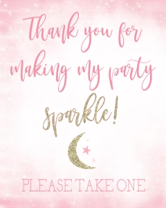 Twinkle Twinkle Favor Sign Birthday *NOT EDITABLE: Twinkle Twinkle Birthday Set