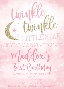 Twinkle Twinkle Birthday Invitation design preview