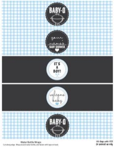 BabyQ Baby Blue Water Labels: Baby Q Baby Blue Water Labels
