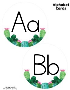 Cactus Classroom Alphabet design preview