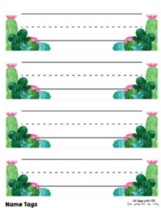 Cactus Classroom Name Tags: Cactus Classroom Set