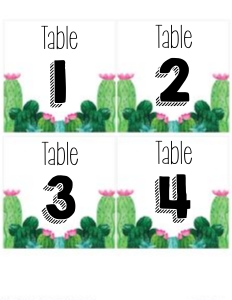 Cactus Classroom Table Numbers: Cactus Classroom Set