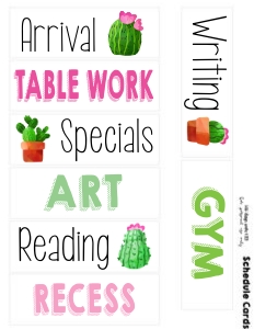 Cactus Classroom Schedule Cards: Cactus Classroom Set