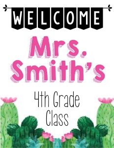 Cactus Classroom Signs: Cactus Classroom Set