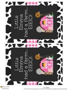 Farm Party Signs 2 Pink: Farm Party Signs Pink