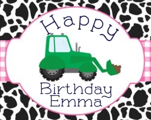 Farm Party Signs 3 Pink: Farm Party Signs Pink