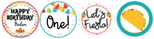 Fiesta Cupcake Toppers design preview