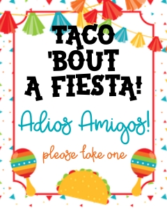 Fiesta Taco Favor Table Sign: Fiesta Favor Tag
