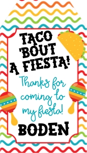 Fiesta Taco Favor Tag: Fiesta Favor Tag