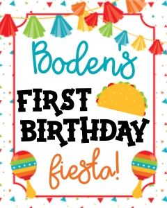 Fiesta Taco Party Signs: FIesta Party Signs