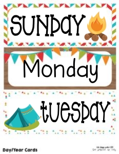 Camping Classroom Day Labels: Camping Classroom Set