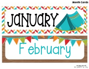 Camping Classroom Month Labels: Camping Classroom Set