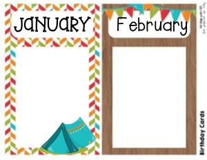 Camping Classroom Birthday Cards: Camping Classroom Set