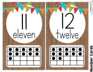 Camping Classroom Number Cards 11-20: Camping Classroom Set