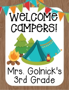 Camping Classroom Signs 1: Camping Classroom Set