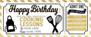 Birthday Gold Voucher Cooking 1 design preview